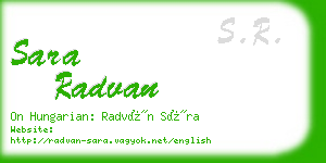 sara radvan business card
